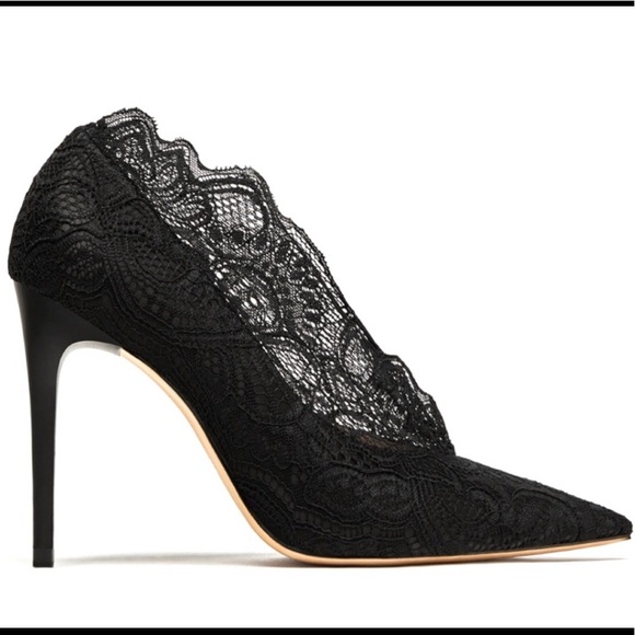 Zara Heels Black Lace Detail Size 6.5 NWT - Picture 2 of 8